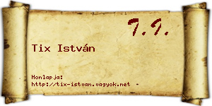 Tix István névjegykártya